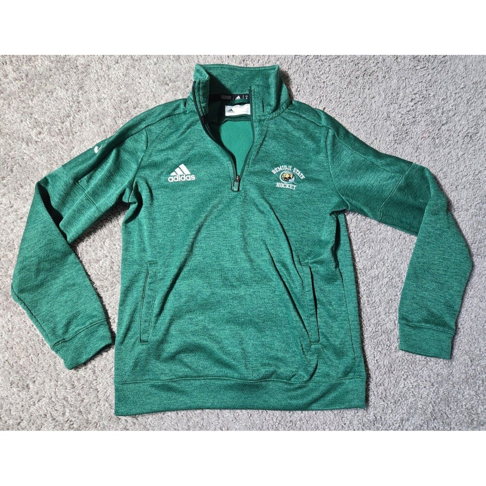 Adidas Bemidji State Beavers Hockey 1/4 Zip Green Men's Size Medium